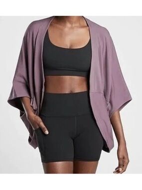 Athleta Cocoon Wrap Cardigan Volcanic Violet Size L